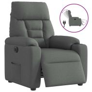 Електрически наклоняем стол, тъмносив, текстил