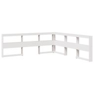 Легло с етажерка за книги, без матрак, 200x200 см, бор масив