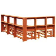 Легло с етажерка за книги, без матрак, 120x190 см, бор масив