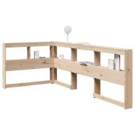 Табла за книги с L-образна, 90 см, масивно дърво бор