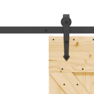 Плъзгаща врата с монтажни части, 70x210 см, борово дърво масив