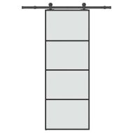 Плъзгаща се врата с обков 76x205 см ESG стъкло и алуминий