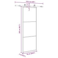 Плъзгаща се врата с обков 76x205 см ESG стъкло и алуминий