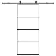 Плъзгаща се врата с обков 90x205 см ESG стъкло и алуминий