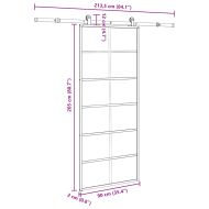 Плъзгаща се врата с обков 90x205 см ESG стъкло и алуминий