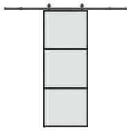 Плъзгаща се врата с обков 76x205 см Закалено стъкло&Алуминий