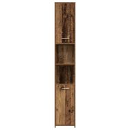 Шкаф за баня, старо дърво, 30x30x183,5 см, инженерно дърво