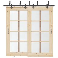 Комплект механизъм за плъзгаща врата, 213,5 см, стомана, черен