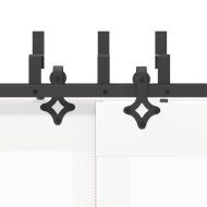 Комплект механизъм за плъзгаща врата, 213,5 см, стомана, черен