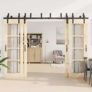 Комплект механизъм за плъзгаща врата, 305 см, стомана, черен