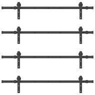 Комплект механизъм за плъзгаща врата, 305 см, стомана, черен