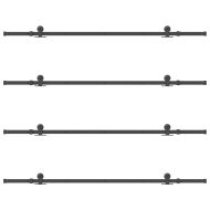 Комплект механизъм за плъзгаща врата, 427 см, стомана, черен