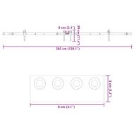 Комплект механизъм за плъзгаща врата, 305 см, стомана, черен