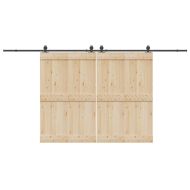 Комплект механизъм за плъзгаща врата, 427 см, стомана, черен