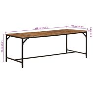 Трапезна маса, 200x100x75 см, грубо мангово дърво масив