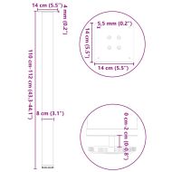 Крака за бар маса, 4 бр., бели, 110-112 см, стомана