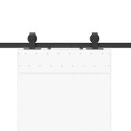 Комплект механизъм за плъзгаща врата, 200 см, стомана, черен