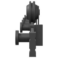 Комплект механизъм за плъзгаща врата, 152,5 см, стомана, черен