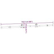 Комплект механизъм за плъзгаща врата, 152,5 см, стомана, черен