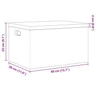 Дървена кутия с капак и дръжки 40x30x23cm масивна дървесина бор