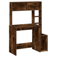 Бюро с рафтове, опушен дъб, 100x45x140 см, инженерно дърво