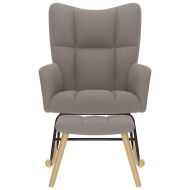 Люлеещ се стол с табуретка за крака, таупе, текстил