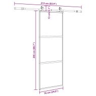 Плъзгаща се врата с комплект обков Черно 76x205 cm