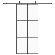 Плъзгаща се врата с обков черна 90x205 см ESG стъкло
