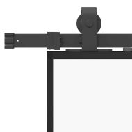 Плъзгаща се врата с обков черна 76x205 см ESG стъкло