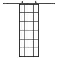 Плъзгаща се врата с обков черна 76x205 см ESG стъкло