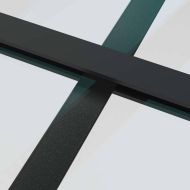 Плъзгаща се врата с обков черна 76x205 см ESG стъкло