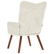 Релакс стол, кремав, кадифе