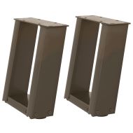 Крака за масичка за кафе, U-образни, 2 бр., естествена стомана, 30 x (30-31) см, стомана