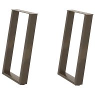 Крака за трапезна маса, U-образни, 2 бр., естествена стомана, 60 x (72-73) см, стомана