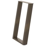 Крака за трапезна маса, U-образни, 2 бр., естествена стомана, 60 x (72-73) см, стомана