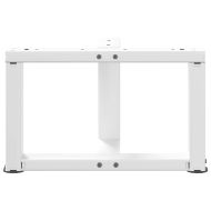 Крака за масичка за кафе, Т-образни, 2 бр., бели, 40x25x(30-31) см, стомана