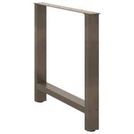 Крака за трапезна маса, естествена стомана, 2 бр., 80 x (72-73) см, стомана