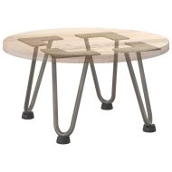 Крака тип „фиба“ за масичка за кафе, 4 бр., естествена стомана, 20 см, масивна стомана