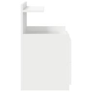 Нощни шкафчета, 2 бр. с 2 чекмеджета, бели, 40x36,5x62 см