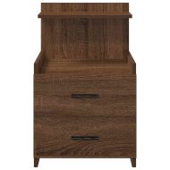 Нощно шкафче с 2 чекмеджета, кафяво, дъбово, 40x36,5x62 см