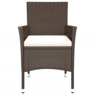 Градински столове с възглавници, 2 бр., кафяви, полиратан (само за Великобритания/Ирландия/Финландия/Норвегия)