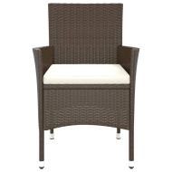 Градински столове с възглавници, 4 бр., кафяви, полиратан (само за Великобритания/Ирландия/Финландия/Норвегия)