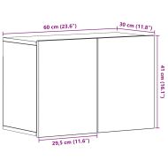 ТВ шкаф, черен дъб, 60x30x41 см, инженерно дърво