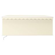 Ръчно прибиращ се сенник с щора и LED, 3x2,5 м, кремав