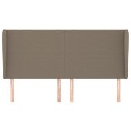Горна табла за легло с уши, таупе, 183x23x118/128 см, плат