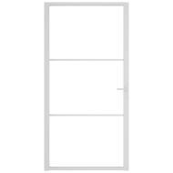 Интериорна врата, 102,5x201,5 см, бяла, ESG стъкло и алуминий