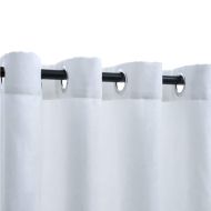 Затъмняващи завеси с метални халки, 2 бр, бели, 140x225 см