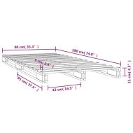 Легло от палети, бяло, 90x190 см, бор масив, Single