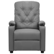 Изправящ стол, сив, изкуствена кожа