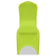 Покривни калъфи за столове, еластични, 6 бр, зелени